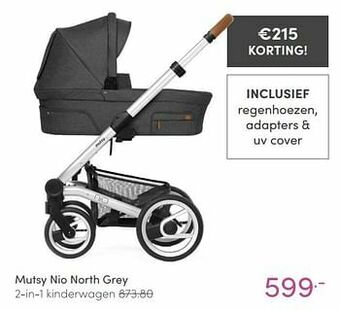Baby & Tiener Mutsy nio north grey 2-in-1 kinderwagen aanbieding