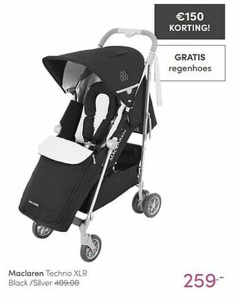 Baby & Tiener Maclaren techno xlr black -silver aanbieding