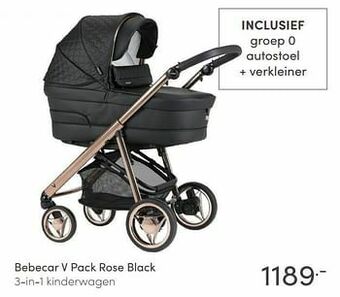 Baby & Tiener Bebecar v pack rose black 3-in-1 kinderwagen aanbieding