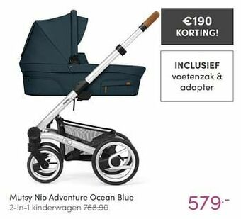 Baby & Tiener Mutsy nio adventure ocean blue 2-in-1 kinderwagen aanbieding