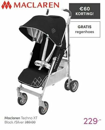 Baby & Tiener Maclaren techno xt black -silver aanbieding
