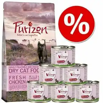 Zooplus Probeerset Kitten: Purizon Kip & Vis 400 g & Feringa 6 x 200 g Kattenvoer - Set 2: Purizon Kitten Kip & Vis + Feringa Kitten aanbieding