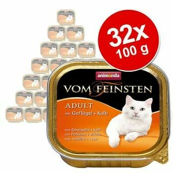 32x100g Adult met Gevogelte & Kalf Animonda Vom Feinsten Kattenvoer