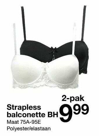 Zeeman Strapless balconette bh aanbieding