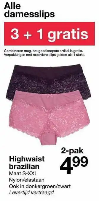 Zeeman Highwaist brazilian aanbieding