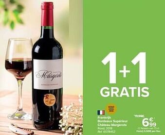 Carrefour Frankrijk bordeaux supérieur château margerots rood aanbieding