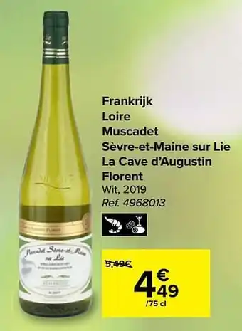 Frankrijk loire muscadet sèvre-et-maine sur lie la cave d`augustin florent wit