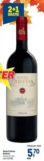 Makro Santa cristina antinori 2+1 gratis aanbieding