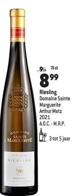 Riesling domaine sainte marguerite arthur metz 2021