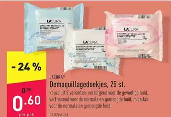 ALDI Lacura demaquillagedoekjes 25st aanbieding