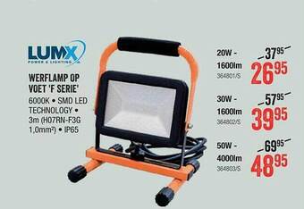 Lumx werflamp op voet 'f serie'