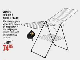 HandyHome Vlinder-droogrek model t black aanbieding