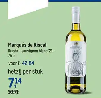 Marqués de riscal rueda - sauvignon blanc