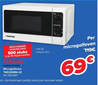 Carrefour Toshiba microgolfoven TMO20MM-22 REF. 6852887 aanbieding