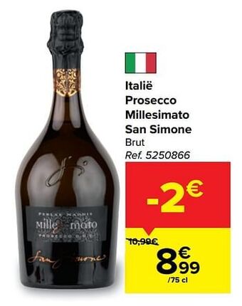 Carrefour Market Italië prosecco millesimato san simone brut aanbieding