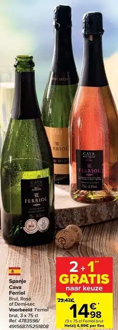 Carrefour Market Spanje cava ferriol ferriol brut aanbieding