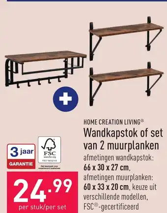 ALDI Wandkapstok of set van 2 muurplanken aanbieding