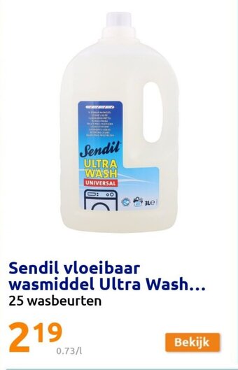 Action Sendil vloeibaar wasmiddel ultra wash aanbieding
