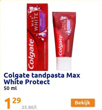 Action Colgate tandpasta max white protect 50ml aanbieding