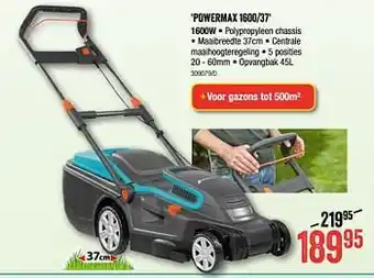 HandyHome Gardena elektrische grasmaaiers powermax 1600-37 aanbieding