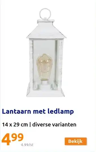 Action Lantaarn met ledlamp 14 x 29cm aanbieding