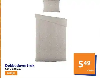 Action Dekbedovertrek 140 x 200cm aanbieding