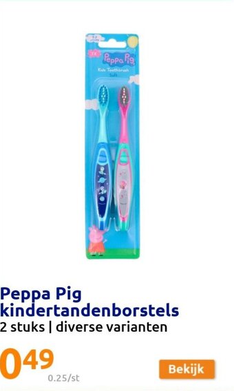 Action Peppa pig kindertandenborstels aanbieding