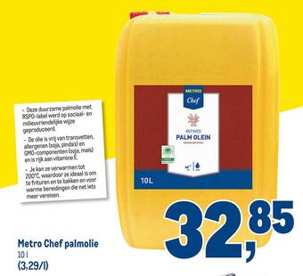 Makro Metro chef palmolie aanbieding