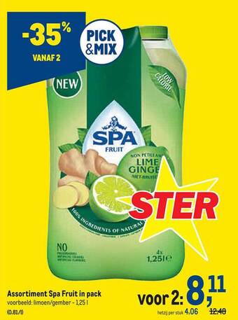 Makro Assortiment spa fruit in pack aanbieding