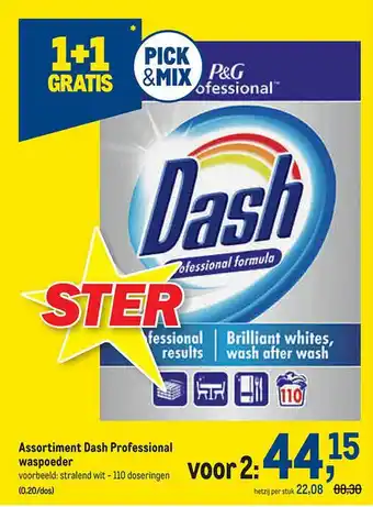 Makro Assortiment dash professional waspoeder 1+1 gratis aanbieding