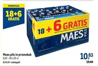Makro Maes pils in promobak 18+6 gratis aanbieding
