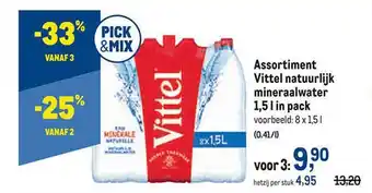 Makro Assortiment vittel natuurlijk mineraalwater pack aanbieding