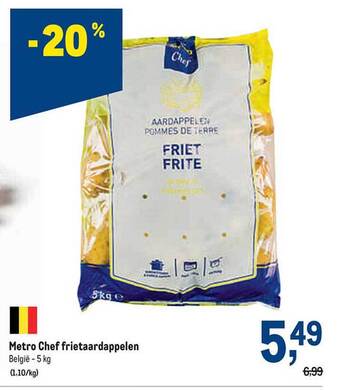 Makro Metro chef frietaardappelen aanbieding
