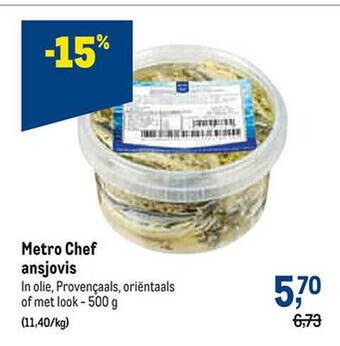 Makro Metro chef ansjovis aanbieding