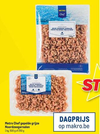 Makro Metro chef gepelde grijze noordzeegarnalen aanbieding