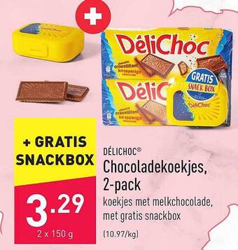 ALDI Délichoc chocoladekoekjes 2-pack aanbieding