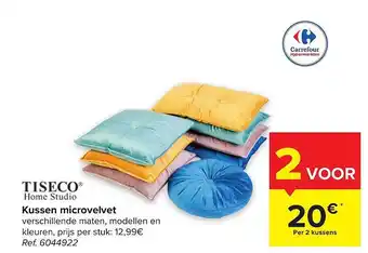 Carrefour Tiseco kussen microvelvet aanbieding