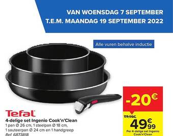 Carrefour Tefal 4-delige set ingenio cook'n'clean aanbieding