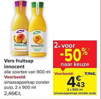 Carrefour Vers fruitsap innocent aanbieding