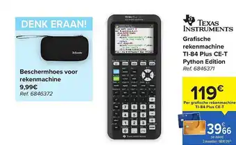 Carrefour Beschermhoes voor rekenmachine texas instruments grafische rekenmachine ti-84 plus ce-t python edition aanbieding