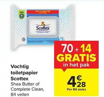 Carrefour Vochtig toiletpapier scottex aanbieding