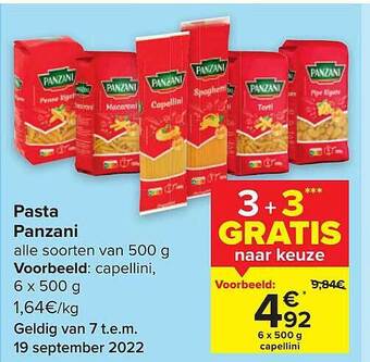 Carrefour Pasta panzani aanbieding