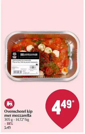 Delhaize Ovenschotel kip met mozzarella aanbieding