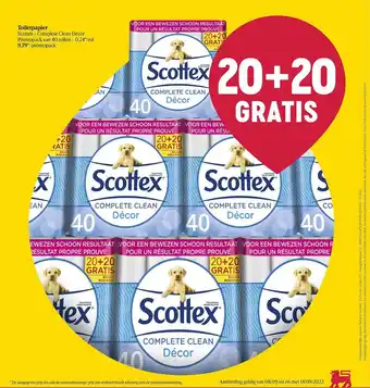 Delhaize Toiletpapier scottex 20+20 gratis aanbieding