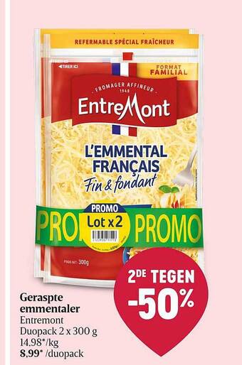 Geraspte emmentaler entremont