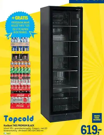 Makro Koelkast t401 premium black aanbieding