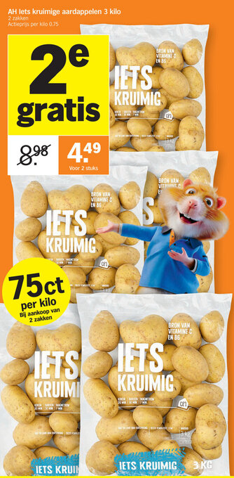 Albert Heijn AH lets kruimige aardappelen 3 kilo aanbieding