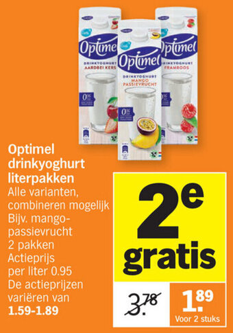Optimel drinkyoghurt literpakken