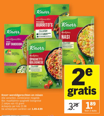 Albert Heijn Knorr wereldgerechten en mixen aanbieding