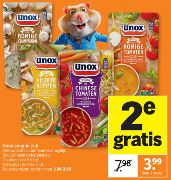 Albert Heijn Unox soep in zak aanbieding
